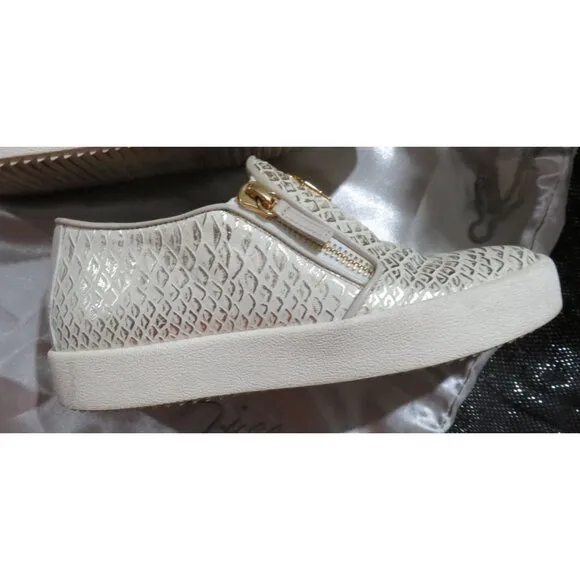 Giuseppe Zanotti Python Embossed Italian Leather Devon Skate Shoes Sneakers 39 8