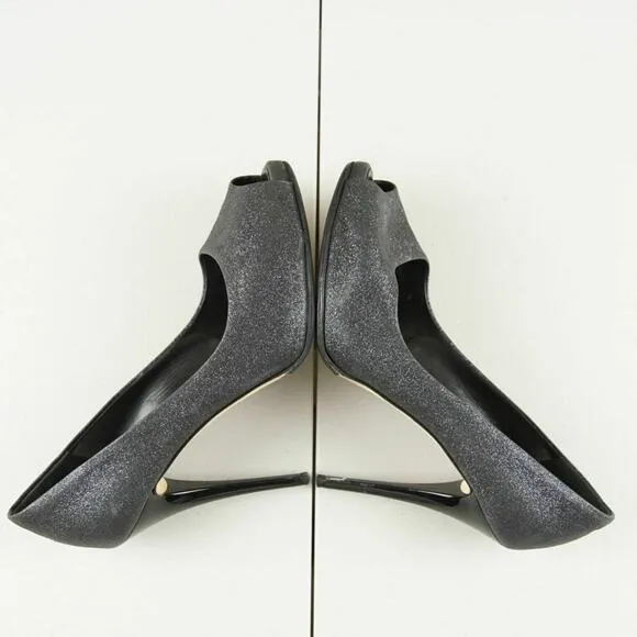 Giuseppe Zanotti Sharon Peep Toe Glitter Heels 8