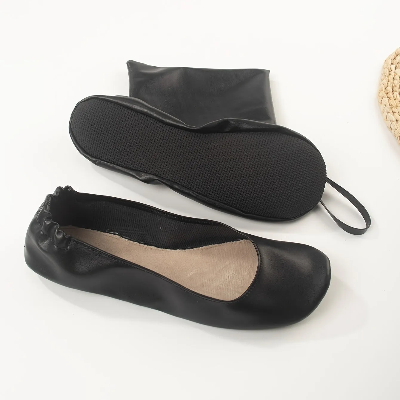 Golden Foldable Ballet Flats