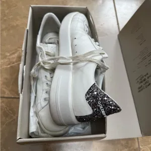 Golden Goose White and Black Wedge Shoes