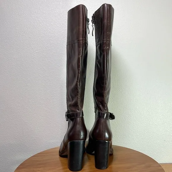 Gorgeous Brown Leather 3” Heeled Tall Boots Lane Bryant Size 8W
