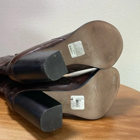 Gorgeous Brown Leather 3” Heeled Tall Boots Lane Bryant Size 8W
