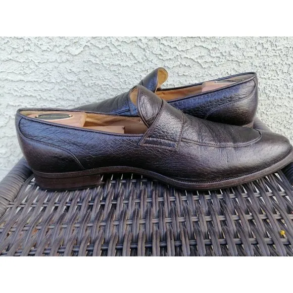 GRAVATI‎ Italy Mens Leather Slip Ons Split Toe Peccary Loafers Shoes 12 M