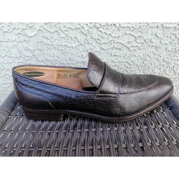 GRAVATI‎ Italy Mens Leather Slip Ons Split Toe Peccary Loafers Shoes 12 M