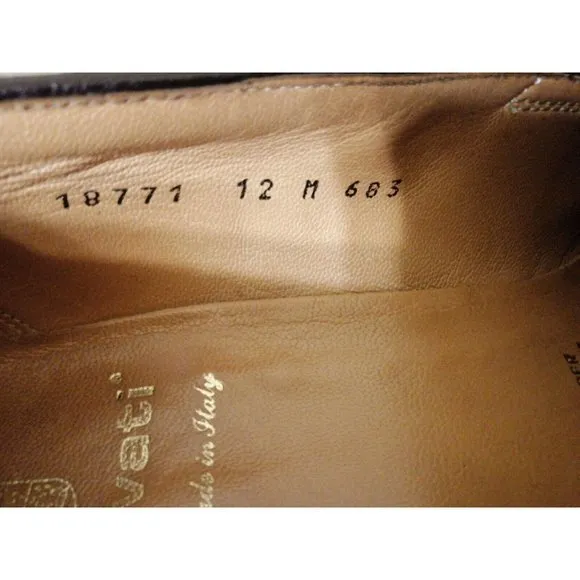 GRAVATI‎ Italy Mens Leather Slip Ons Split Toe Peccary Loafers Shoes 12 M