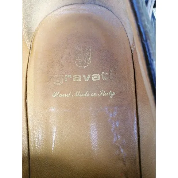 GRAVATI‎ Italy Mens Leather Slip Ons Split Toe Peccary Loafers Shoes 12 M