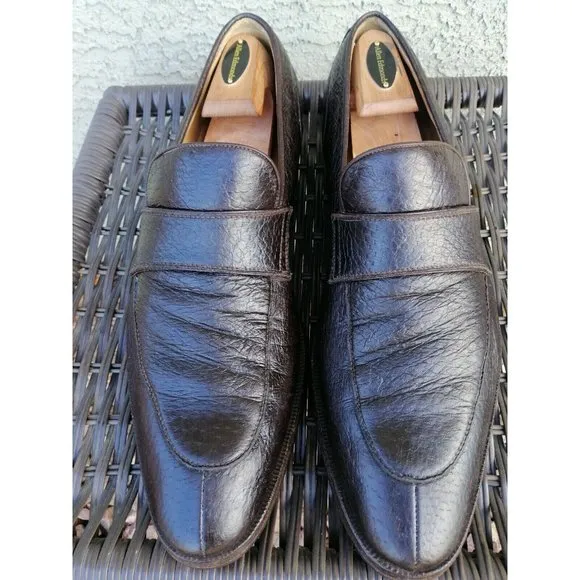 GRAVATI‎ Italy Mens Leather Slip Ons Split Toe Peccary Loafers Shoes 12 M