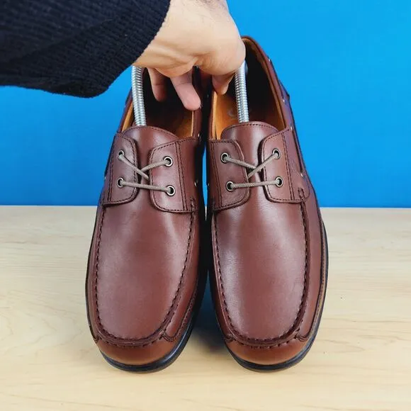 Gravity Defyer by AIW Mens 11 US Shoes Brown Leather Pig skin comfort boat Shoes