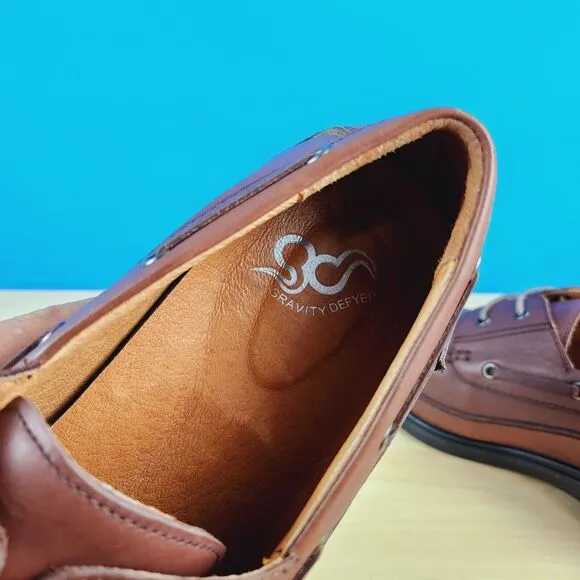 Gravity Defyer by AIW Mens 11 US Shoes Brown Leather Pig skin comfort boat Shoes