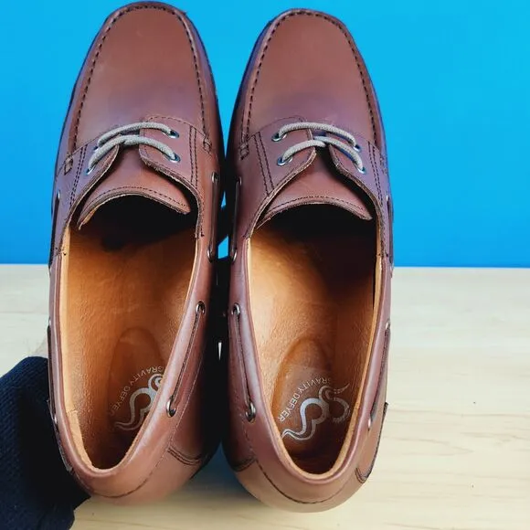 Gravity Defyer by AIW Mens 11 US Shoes Brown Leather Pig skin comfort boat Shoes