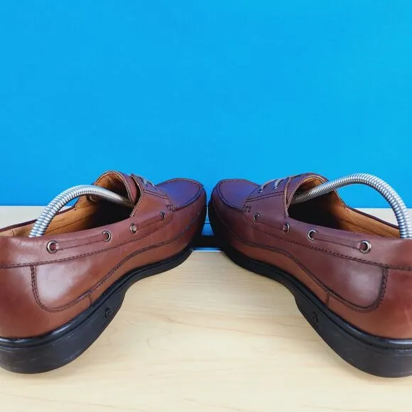 Gravity Defyer by AIW Mens 11 US Shoes Brown Leather Pig skin comfort boat Shoes