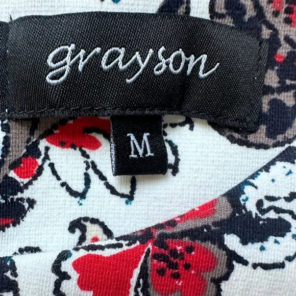 Grayson Women’s Size M Floral Sleeveless Dress White Red Blue Cotton Blend