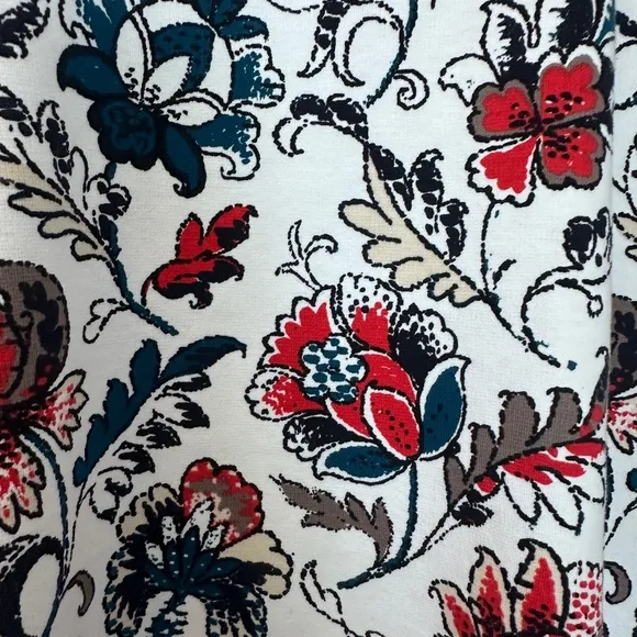 Grayson Women’s Size M Floral Sleeveless Dress White Red Blue Cotton Blend