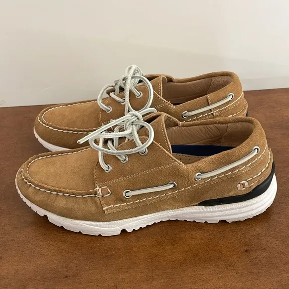 Greats Brand Men's Brooklyn Boat Suede Shoes Sz 9.5Nubuck Vibram Tan Leather