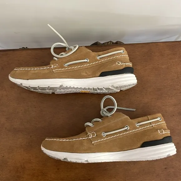 Greats Brand Men's Brooklyn Boat Suede Shoes Sz 9.5Nubuck Vibram Tan Leather