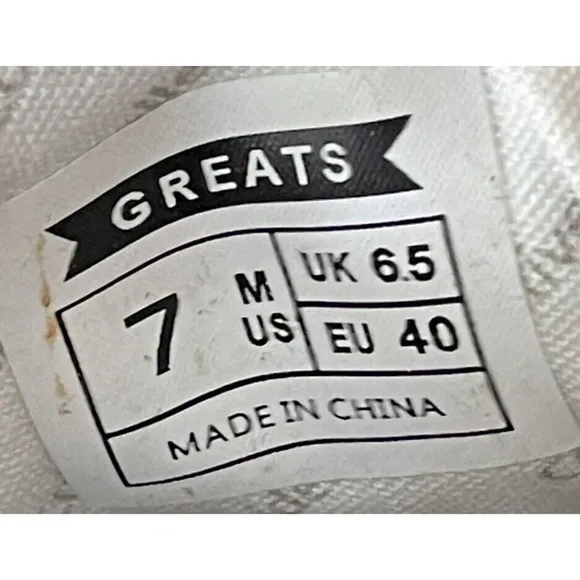 GREATS Brooklyn Men's Size 7 Blue &amp; White Canvas Shoes Sneakers