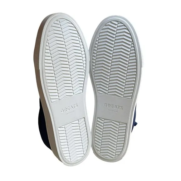 GREATS Brooklyn Men's Size 7 Blue &amp; White Canvas Shoes Sneakers