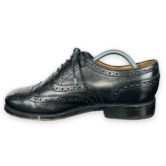 Grenson England Stanley Wingtip Brogue Oxford Black Leather 5033 Men's US 9.5 G