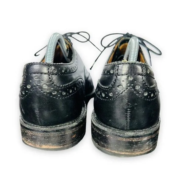 Grenson England Stanley Wingtip Brogue Oxford Black Leather 5033 Men's US 9.5 G