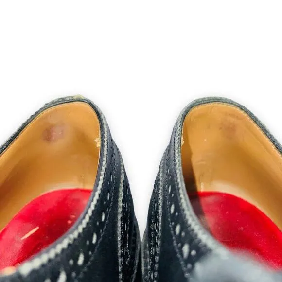 Grenson England Stanley Wingtip Brogue Oxford Black Leather 5033 Men's US 9.5 G