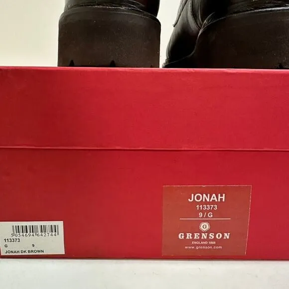Grenson Jonah Brown Leather Moc Toe Lace Up Boots Made in England UK 9 / US 10