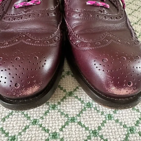 Gucci Brown and Pink Oxford Derbys with Brogue Detailing men’s size 6