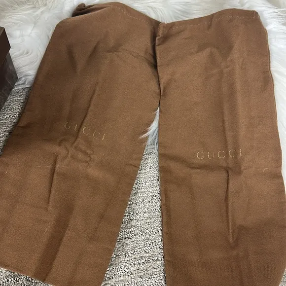 Gucci Brown Suede Moccasin Ballet Flat Gold Tassle Loafer Shoes 8