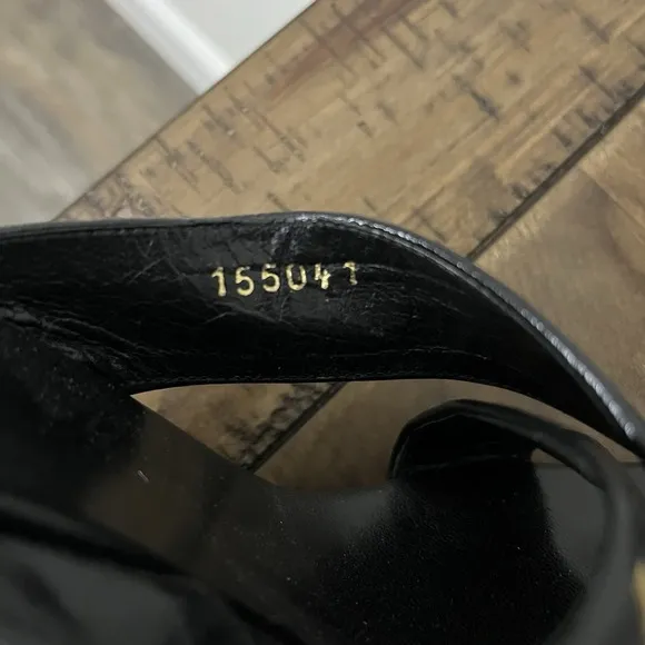 Gucci Horsebit Espadrille Black Wedges Size 5.5 155041