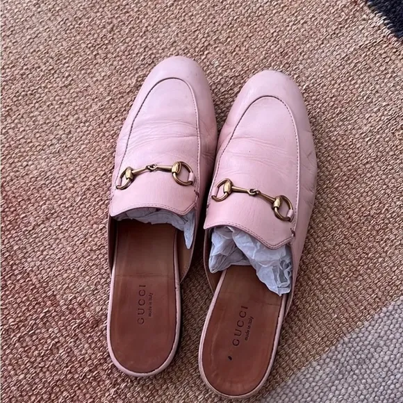 Gucci Pink Loafer Slides​​​​