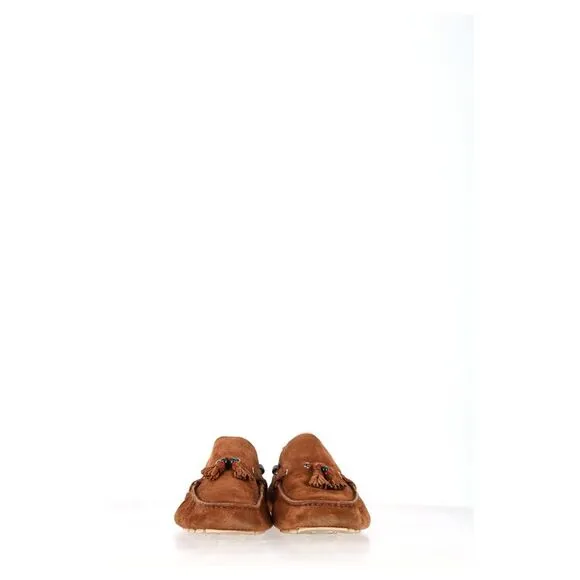 Gucci Tassel Detail Moccasins in Brown Suede