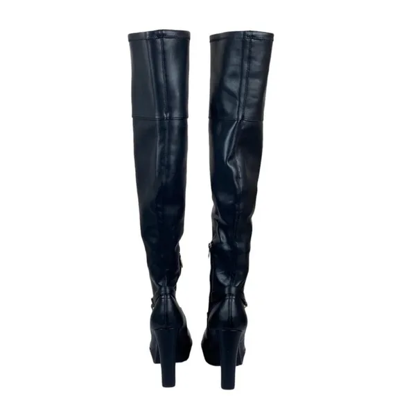 GUESS Size 6.5 Tailia Lug Platform Over The Knee Boots Black New