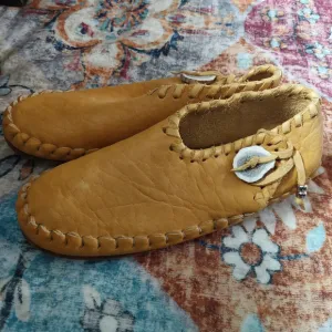 Handmade Buffalo Hide Deer Skin Suede Cherokee Moccasins Women's Size 6