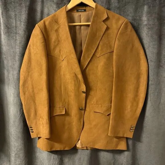 Harmony Western Wear | Brown Faux Suede Blazer | Men’s 40 Western Jacket