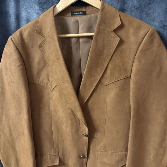 Harmony Western Wear | Brown Faux Suede Blazer | Men’s 40 Western Jacket