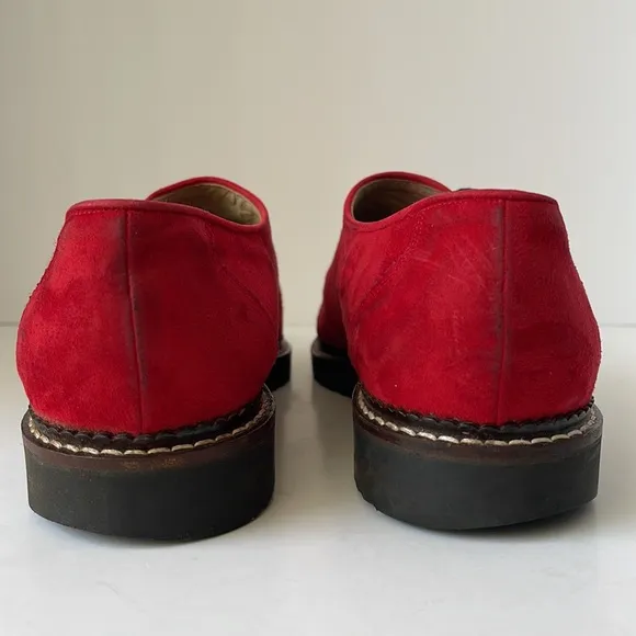 Haus Belir Red Suede Traditional Bavarian Shoes Size 10.5 EU 41