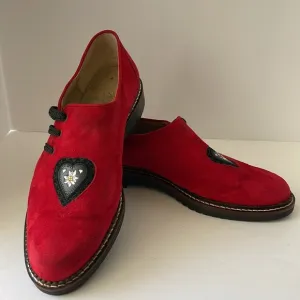 Haus Belir Red Suede Traditional Bavarian Shoes Size 10.5 EU 41