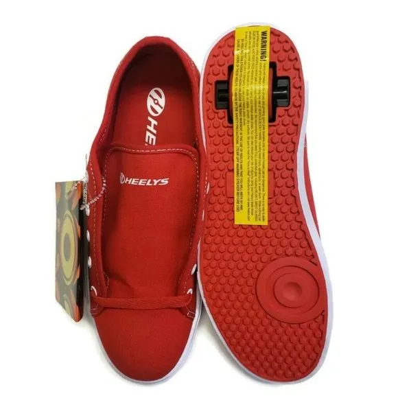 HEELYS Red Pro 20 Canvas Upper Skate Shoes HES10456 Red White Mens Size 8