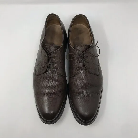 Heschung Men's Yucca Shoes Size 10.5 Brown Textured Leather Derby Goodyear Welt
