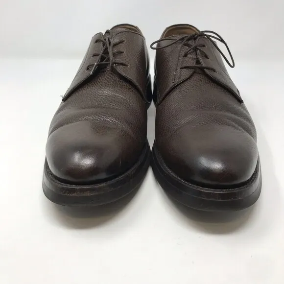 Heschung Men's Yucca Shoes Size 10.5 Brown Textured Leather Derby Goodyear Welt