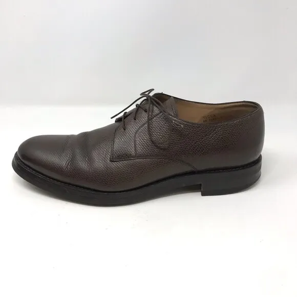 Heschung Men's Yucca Shoes Size 10.5 Brown Textured Leather Derby Goodyear Welt