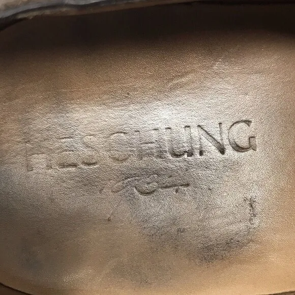 Heschung Men's Yucca Shoes Size 10.5 Brown Textured Leather Derby Goodyear Welt