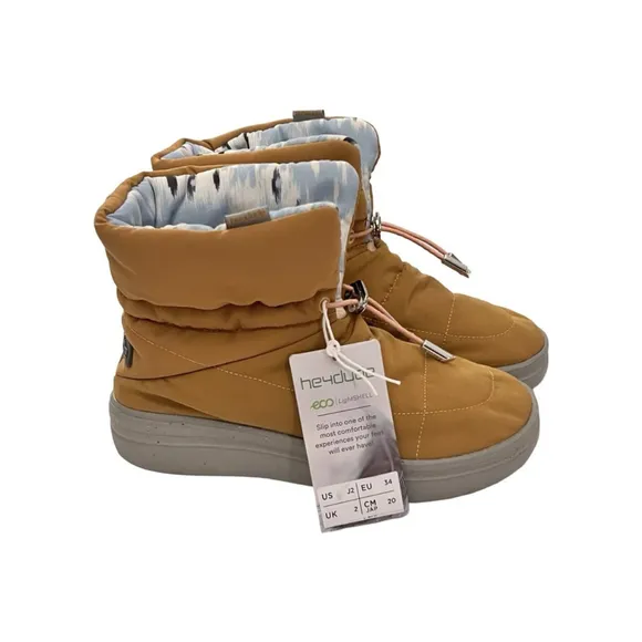 Hey Dude Girls Boots Margot Youth Size 6Y Mustard Comfortable Eco Light Shell