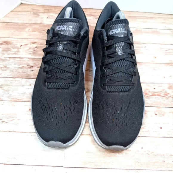 Hoka One One Cavu 2 ProFly Black Gray White Canvas Athletic Sneakers Shoe Men 10