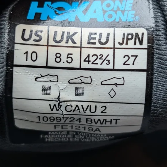 Hoka One One Cavu 2 ProFly Black Gray White Canvas Athletic Sneakers Shoe Men 10
