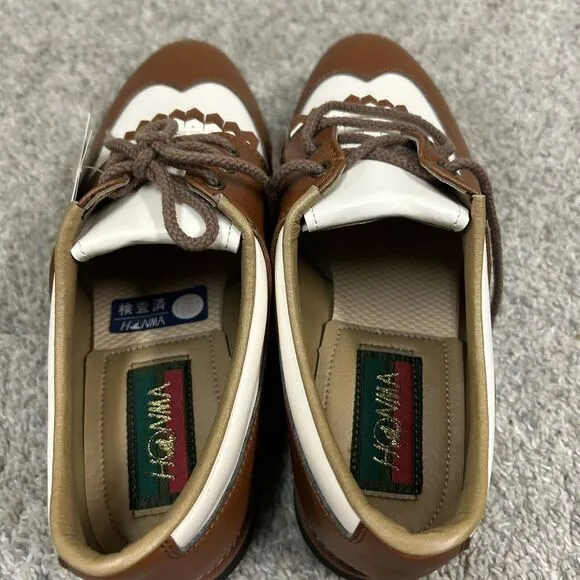 Honma Golf Shoes Women's 7.5 US 23.5 Japan Brown White Leather‎ New in Box