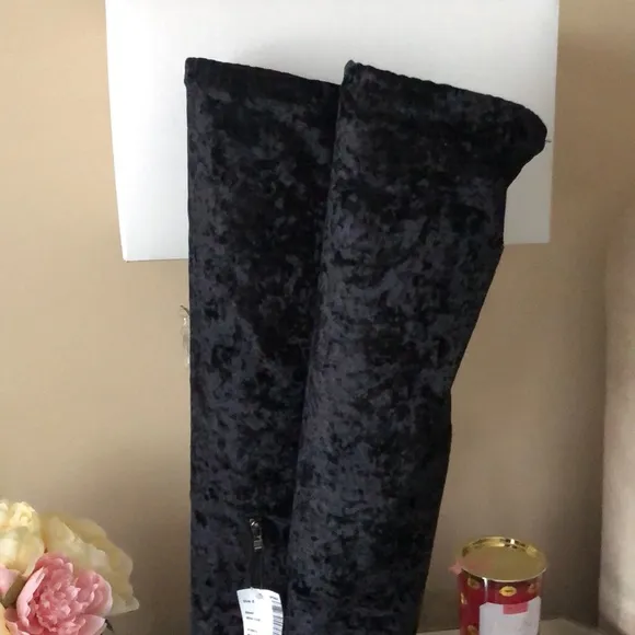 HOTKISS Over the Knee Velvet Heeled Boots