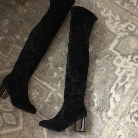 HOTKISS Over the Knee Velvet Heeled Boots