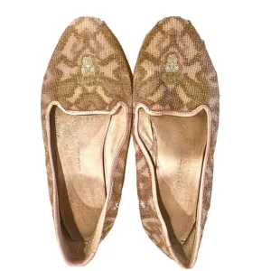House Of Harlow 1960 Beaded Pink Flats w Sugar Skull Design, Size 7.5 Imperfect