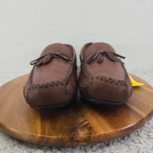 H.S. Trask Bozeman Montana Brown Leather Boat Tassel Driving Moccasin Mens 9.5