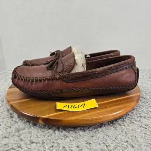 H.S. Trask Bozeman Montana Brown Leather Boat Tassel Driving Moccasin Mens 9.5